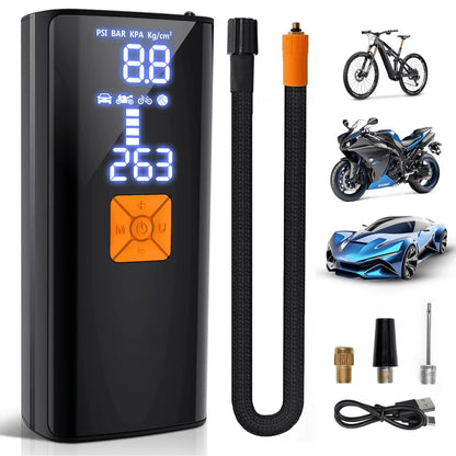 Tire Inflator Portable Air Compressor, Air Pump for Car Tires with Tire Pressure Gauge 150 PSI